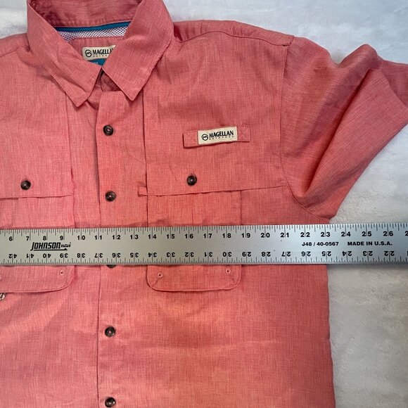 Magellan Outdoors Mens Pink Short Sleeve Fishing Shirt Medium Relaxed Mesh NWOT - Picture 5 of 8